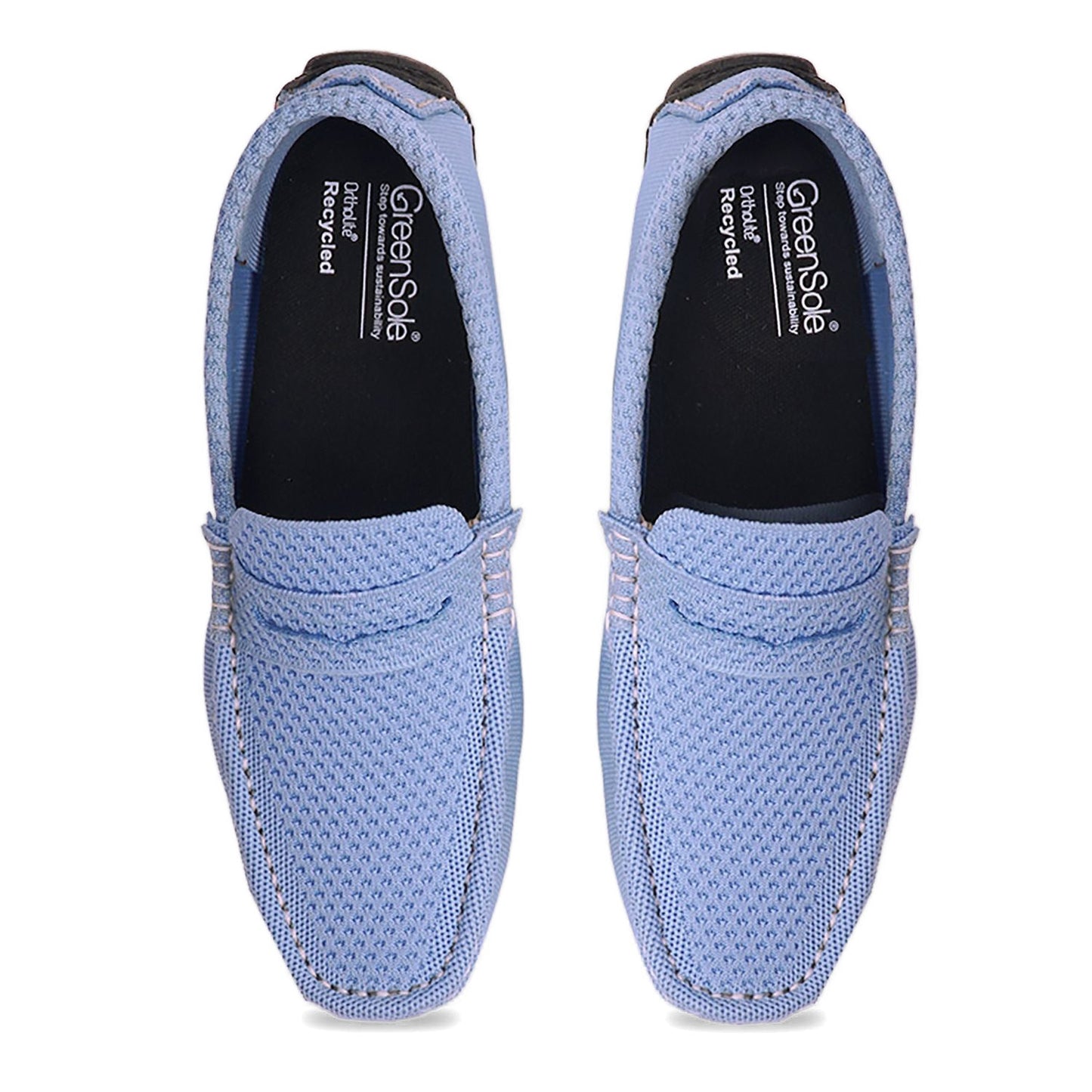 Greensole Sky Blue Moc Mens Shoes Loafers