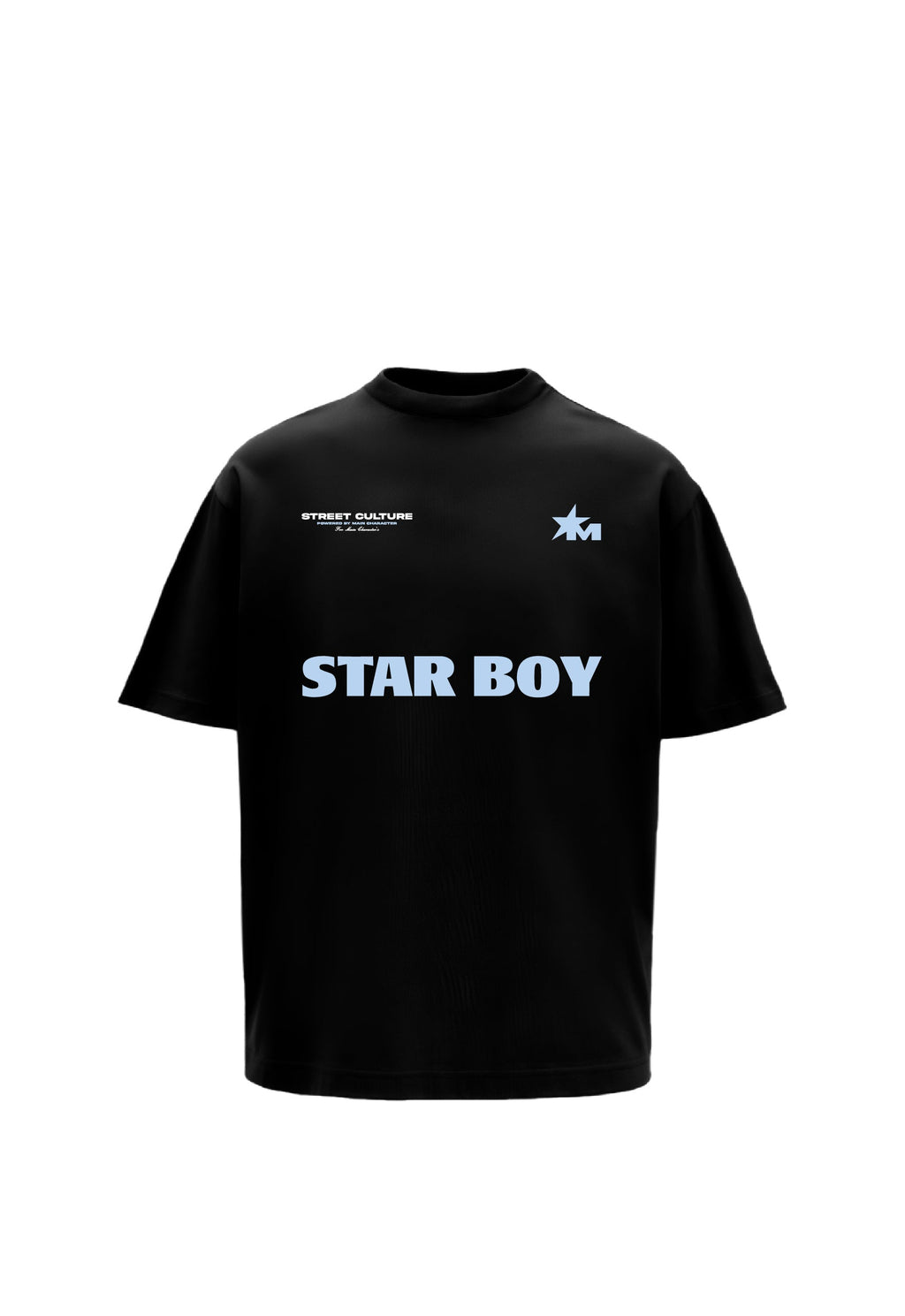 Star Boy Black Oversized Black T-Shirt Main Character