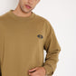 Stylera brown graphic sweatshirt for men crewneck long sleeve relaxed fit with small chest logo