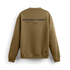 Stylera brown graphic sweatshirt for men crewneck back view with black logo text across upper back
