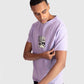 Stylera lavender t-shirt for men with artistic graphic print and relaxed fit