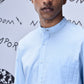Stylera light blue regular fit shirt with mandarin collar and front pocket