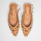 Stylera light gold studded flats heels with pointed toe and slingback design
