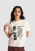 Stylera motivational quote off white t-shirt for women with empowering words design