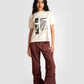Stylera motivational quote off white t-shirt for women styled with brown cargo pants and sneakers