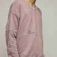 Stylera dusty pink oversized sweatshirt for men with dropped shoulders seam details and crewneck