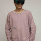 Stylera mauve oversized sweatshirt for men crewneck relaxed fit with dropped shoulders on male model wearing goggles