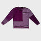 Stylera reversible oversized sweatshirt in two tone purple patchwork crewneck long sleeve casual fit