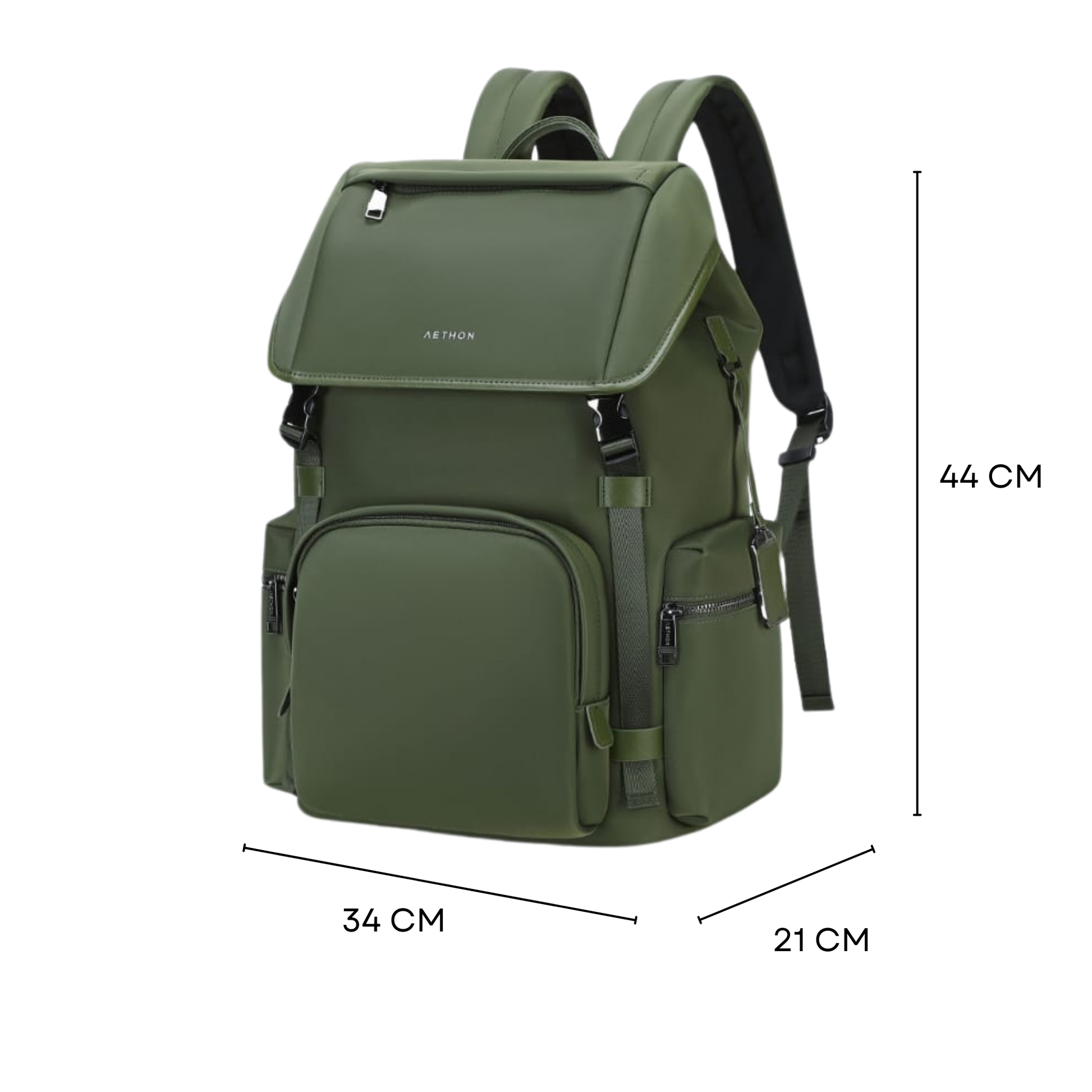 Stylera luxury Ridge Backpack Olive for men and women unisex travel backpack with flap top padded straps and multiple pockets