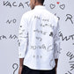Back view of trendy scribble print shirt by Stylera worn by male model