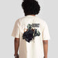 Stylera white oversized printed t-shirt with bold Revolt graphic design on the back