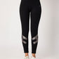 Black High Waisted Leggings With a Metallic Touch