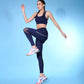 Blue & White Patched Sports Bra