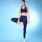 Blue & White Patched Sports Bra