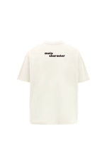 TV Off Printed Cream Oversized T-Shirt Main Character
