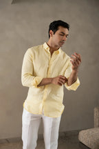 Men's Linen Soft Touch Butter Crème Shirt Vellure