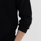 Ottoman Rib Knit Polo in Matt Black