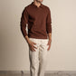 Ottoman Rib Knit Polo in Deep Brown