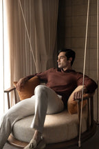 Men's Ottoman Rib Knit Deep Brown Polo Vellure