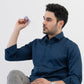 Solid Giza Satin Midnight Navy