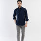 Solid Giza Satin Oxford Navy