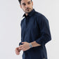 Solid Giza Satin Oxford Navy