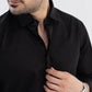 Solid Giza Satin Jet Black