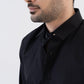Solid Giza Satin Jet Black
