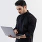 Solid Giza Satin Jet Black