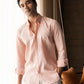 100% Linen Soft Touch Frosty Peach