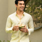 100% Linen Soft Touch Shirt in Butter Crème