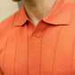 Johnny-Collar Knit Polo in Tuscan Terra