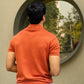 Johnny-Collar Knit Polo in Tuscan Terra