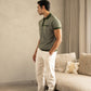 Jacquard Knit Polo in Moss Matrix