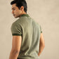 Jacquard Knit Polo in Moss Matrix