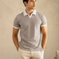 Mercerised Jacquard Polo in Ash Grey