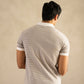 Mercerised Jacquard Polo in Ash Grey