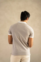 Men's Mercerised Jacquard Ash Grey Polo Vellure