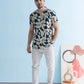 Coastline Hemp Cuban Shirt in Sunset Navy