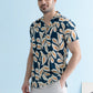 Coastline Hemp Cuban Shirt in Sunset Navy