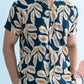 Coastline Hemp Cuban Shirt in Sunset Navy