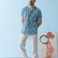 Coastline Hemp Cuban Shirt in Blue Wave