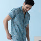 Coastline Hemp Cuban Shirt in Blue Wave