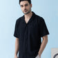 Ripple Cuban Collar Jet black Shirt