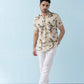 Coastline Hemp Cuban Shirt in Ivory Blossom