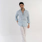 100% Linen Soft Touch Frosty Blue Shirt