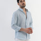 100% Linen Soft Touch Frosty Blue Shirt