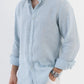 100% Linen Soft Touch Frosty Blue Shirt