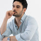 100% Linen Soft Touch Frosty Blue Shirt