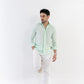 100% Linen Soft Touch Relaxed Fit Shirt in Cool Mint